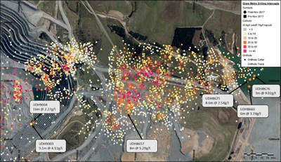 Figure 7 – Plan view of FRUG drilling (CNW Group/OceanaGold Corporation)