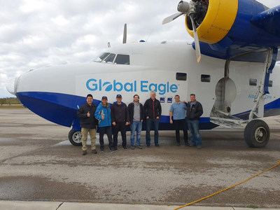 Gilat, Global Eagle and Telesat engineers with the IFC over LEO test plane in Canada