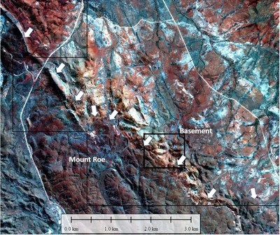 Figure 3. Section of distinct contact between Mount Roe Basalt and basement rocks. (CNW Group/Pacton Gold Inc.)