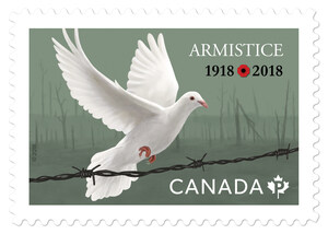 Un timbre souligne le 100e anniversaire de l'Armistice de 1918