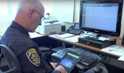 The SJSU University Police Department gathering real-time information via the V5 App, designed for mobile and easy-to-access situational awareness.