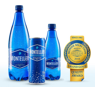 Montellier sparkling spring water, a 100% Quebec product, has won the highest quality distinction awarded by the Monde Selection Institute in Brussels. (CNW Group/Alex Coulombe ltd)