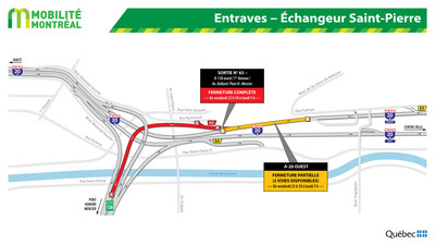 Entraves - Échangeur Saint-Pierre (Groupe CNW/Ministère des Transports)