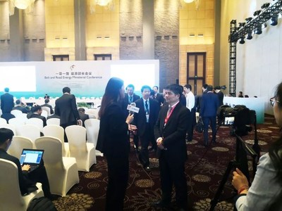 Lin Jianwei, chairman of Jolywood in 2018 Belt and Road Energy Ministerial Conference and International Forum