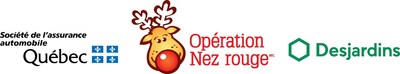 Logo : la Socit de l'assurance automobile du Qubec, Opration Nez rouge, Desjardins (Groupe CNW/Opration Nez Rouge)