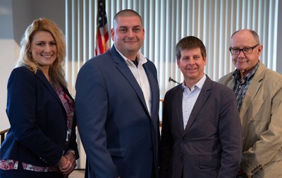 (L-R) Becci Shaak, Executive Vice President of Operations and Kris McFadden, Sr., president & CEO of Pennsylvania Adult & Teen Challenge, Steven J. Schedler, Executive Director of Naaman Center, Ronald J. Blevins, Chairman of the Board of Directors of Pennsylvania Adult & Teen Challenge. (PRNewsfoto/Pennsylvania Adult & Teen Chall)