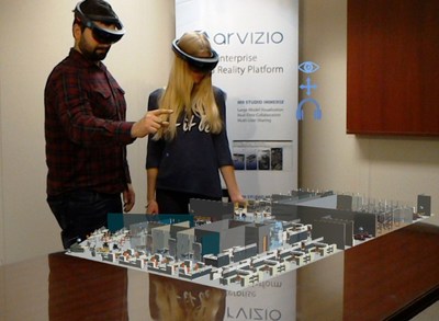 MR Studio shared mixed reality experience using Revit 3D model. (CNW Group/Arvizio Inc.)