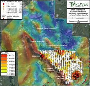 Rover Metals Corp. announces results from its September 2018 soil geochemistry survey at its Cabin Lake Gold Project