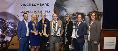 Benjamin R. Haas, VLCF president, awarded Jill May, RN BSN, OCN; Judy Erdahl; Christopher Pennell, PhD and representatives from North Memorial Health, at the 2018 Leaders For A Cure award ceremony last year in Minneapolis, Minnesota. Photo Credit: Greg Kamin, Gamut One Studios