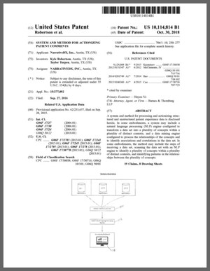 NarrativeDx Awarded Patent for Patient Feedback Analysis