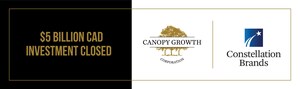 Investissement de 5 milliards de dollars canadiens (4 milliards de dollars US) de la part de Constellation Brands dans Canopy Growth à la suite de l'approbation des actionnaires et du Gouvernement du Canada