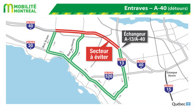 Entraves A-40 (dtours) (Groupe CNW/Ministre des Transports)