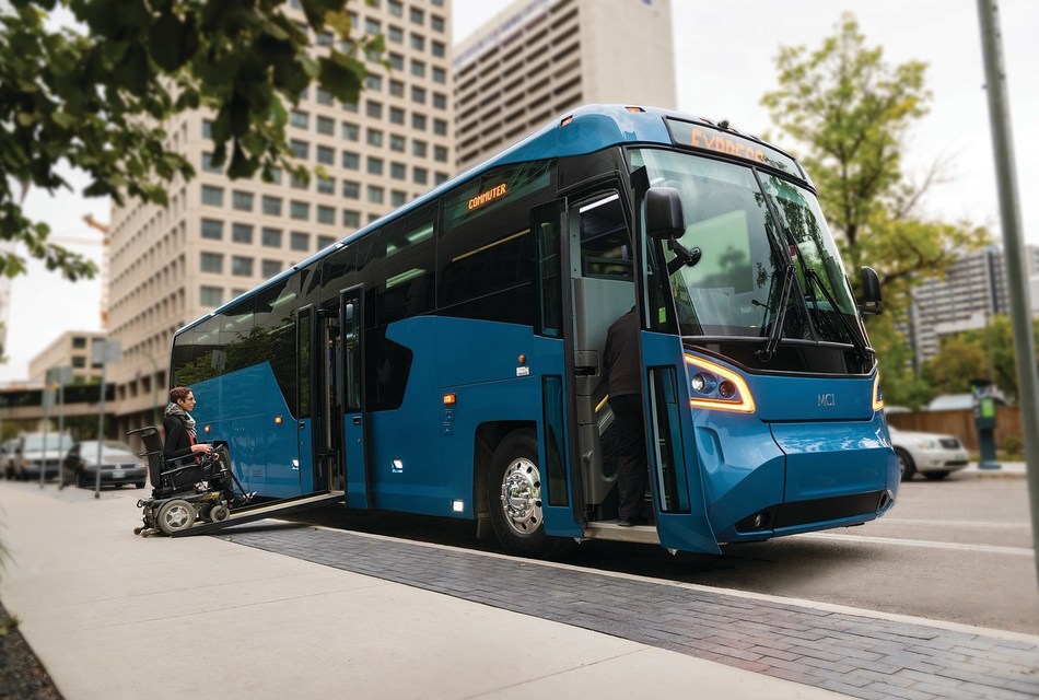 Allnew MCI D45 CRT LE commuter coach with breakthrough accessibility