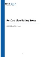 ResCap Liquidating Trust Announces Posting of Q3 2018 Financial Statements