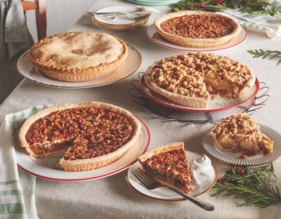 Cracker Barrel will offer fresh baked pies including Chocolate Pecan, Pecan, Apple Pecan Streusel and All-American Apple Pie (no sugar added) for $8.99 from Oct. 29 through Dec. 24. Pumpkin pies will also be available Nov. 17 - 25.
