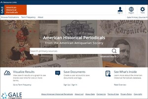 Gale and American Antiquarian Society Partner to Digitize American Historical Periodicals Archives