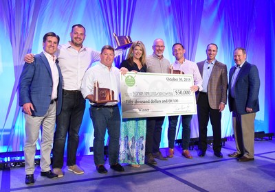 The team from JLT Specialty USA won the 19th Annual Chubb Charity Challenge national finals. As a result of this win, they will present a $50,000 check to their chosen charity – Berkshire Farm Center & Services for Youth of Canaan, NY. Pictured, from left, are: Chris Maleno, Chubb; Matt Franzese, JLT; Patrick Walsh, JLT; Katie Kubursi, Chubb; Mark Purdy, JLT; Justin Riccio, JLT; John Lupica, Chubb; and Jeff Updyke, Chubb.