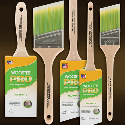 The Wooster Brush Company is proud to announce the expansion of their exclusive Wooster Pro product offering at Home Depot with the addition of a new firm polyester paintbrush line. The new Wooster Pro Firm Polyester paintbrushes offer great finish quality, control, and value. This line of brushes are the perfect choice for painters of all skill levels because of their price and performance.