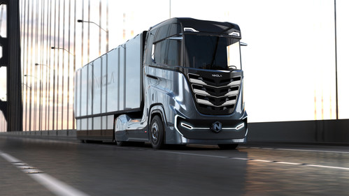 The hydrogen-electric Nikola TRE (means three in Norwegian) has 500 to 1,000 HP, 6x4 or 6x2 configurations and a range of 500 to 1,200 kilometers depending on options. The TRE will fit within the current size and length restrictions for Europe.