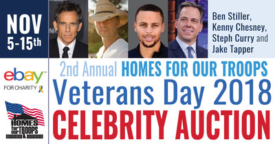 Homes For Our Troops Veterans Day Celebrity Auction brings stars together to raise funds for severely injured post-9/11 Veterans.
