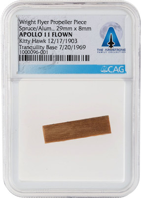 This CAG-certified piece of the Wright Brothers' first plane's propeller realized $275,000.