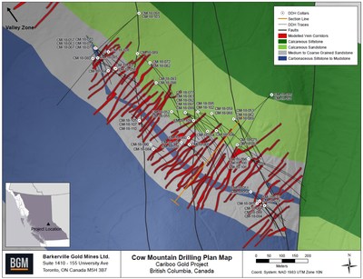 Cow Mountain Drilling Plan Map (CNW Group/Barkerville Gold Mines Ltd.)