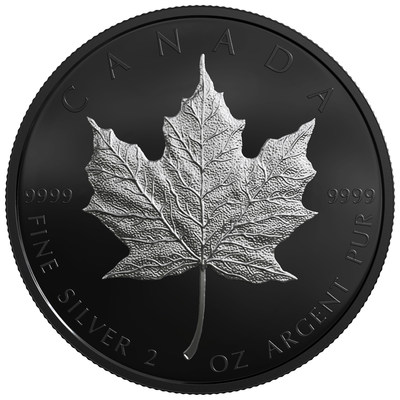 The Royal Canadian Mint's Limited Edition Silver Maple Leaf with black rhodium plating (CNW Group/Royal Canadian Mint)