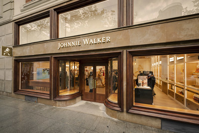 Johnnie Walker, the world’s No.1 Scotch Whisky, opened its first flagship experiential retail store in Madrid yesterday. The cutting-edge store is located on Calle de Serrano - adjacent to the Puerta de Alcalá - in the fashionable Barrio de Salamanca district of the Spanish capital. (PRNewsfoto/Johnnie Walker)