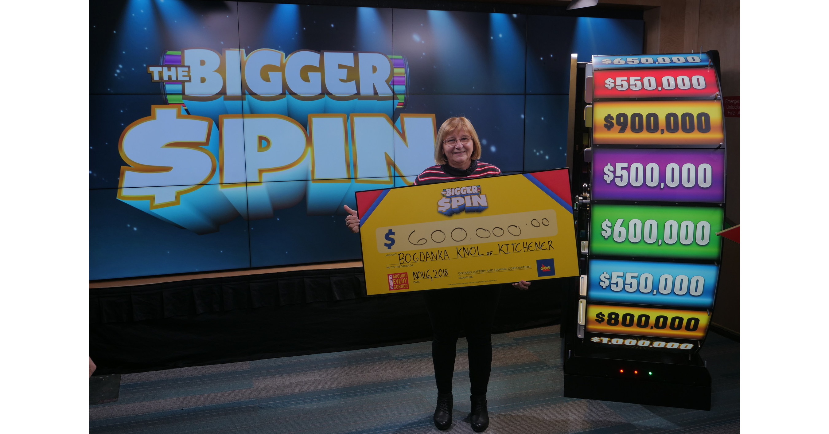 Kitchener Resident spins her way to 600,000 with OLG's newest lottery