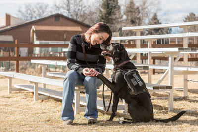 Handler Jennifer DiLuzio and service dog, Stryker.  K9s for Warriors paired former shelter dog, Stryker, with Jennifer after she retired from active duty. Stryker helps Jennifer cope with symptoms of PTSD and gives her daily confidence and independence to enjoy her life.