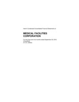 Medical Facilities Corporation Reports Third Quarter 2018 Financial Results (CNW Group/Medical Facilities Corporation)