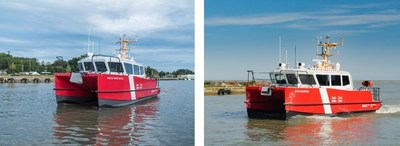 The new CSSVs, called the CCGS Jean Bourdon and CCGS Helen Irene Battle, will allow hydrographic surveys to be conducted with better accuracy, while reducing data gathering time. (CNW Group/Fisheries and Oceans (DFO) Canada)