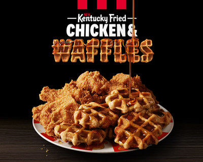 The limited time offer menu item, Kentucky Fried Chicken & Waffles, perfectly pairs KFC’s Extra Crispy™ fried chicken, with scrumptiously thick, Belgian Liege-style waffles.
