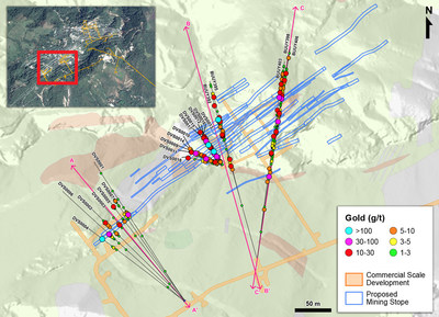 Figure 1 – Plan View of Infill and Definition Drilling in the Veta Sur System (CNW Group/Continental Gold Inc.)