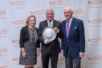 (pictured from left) Bonnie Strauss, president & founder, Bachmann-Strauss Dystonia and Parkinson Foundation, David Eidelberg, MD, professor, The Feinstein Institute for Medical Research and Thomas W. Strauss, treasurer & vice president, Bachmann-Strauss Dystonia and Parkinson Foundation.