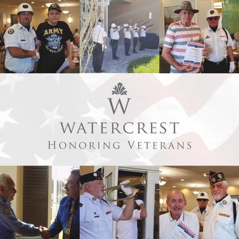Watercrest Senior Living Group respectfully honors all military veterans and their spouses who served in the United States Armed Forces and recognizes their service through a variety of Veterans Appreciation events this month.