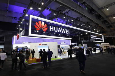 he Smart City Expo World Congress (SCEWC) 2018 is being held in Barcelona, Spain, the Huawei's booth is located above.