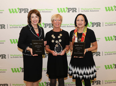 2018 PR Woman of the Year Wendy Hagen (center) with finalists Kate Perrin (left) and Gloria Rodriguez (right) Photo credit: James Minichello