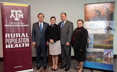 John Sharp, Chancellor, Texas A&M University System; Dr. Carrie Byington, Vice Chancellor for Health Services, Texas A&M University System; Dr. Dan McCoy, President, Blue Cross and Blue Shield of Texas; Dr. Nancy Dickey, Executive Director, A&M Rural and Community Health Institute