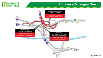 Entraves − Échangeur Turcot (Groupe CNW/Ministère des Transports)