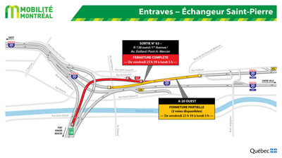 Entraves − Échangeur Saint-Pierre (Groupe CNW/Ministère des Transports)