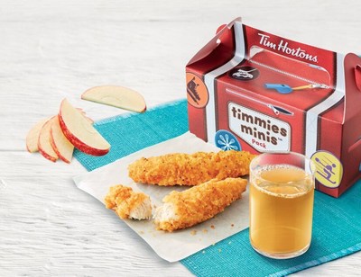 Kids and parents can select one of three entrées to build their Timmies Minis™ meal including new Chicken Strips. (CNW Group/Tim Hortons)