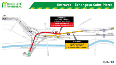 Entraves – Échangeur Saint-Pierre (Groupe CNW/Ministère des Transports)