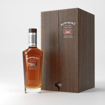 BOWMORE ISLAY SINGLE MALT SCOTCH WHISKY RELEASES BOWMORE 1965 FROM ONE OF THE WORLD'S OLDEST SCOTCH MATURATION WAREHOUSES. Matured for 52 Years, this is the Fourth Edition From The Bowmore 50 Year Old VAULTS SERIES.