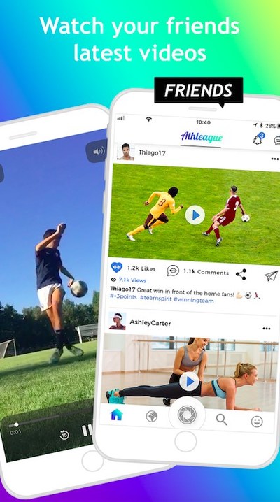 Athletes can watch their friends latest videos.