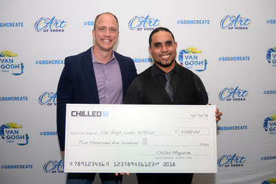 375 Park Avenue Spirits President and CEO Jason Schladenhauffen with Van Gogh Vodka "The Art of the Cocktail" competition winner Pablo Sanchez. Photo by Jeff Gentner/Getty Images for Van Gogh Vodka.