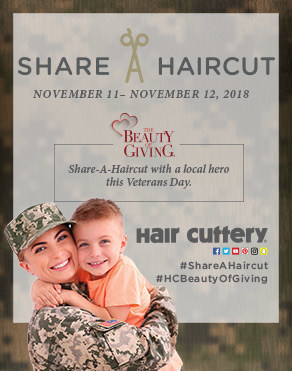 Hair Cuttery, the largest family-owned and operated- chain of hair salons in the country, announced today that 50,000 haircuts will be donated to former service men and women through its November Share-A-Haircut program.