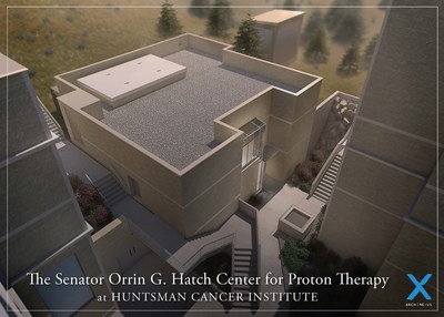 An artist’s rendering of The Senator Orrin G. Hatch Center for Proton Therapy at Huntsman Cancer Institute