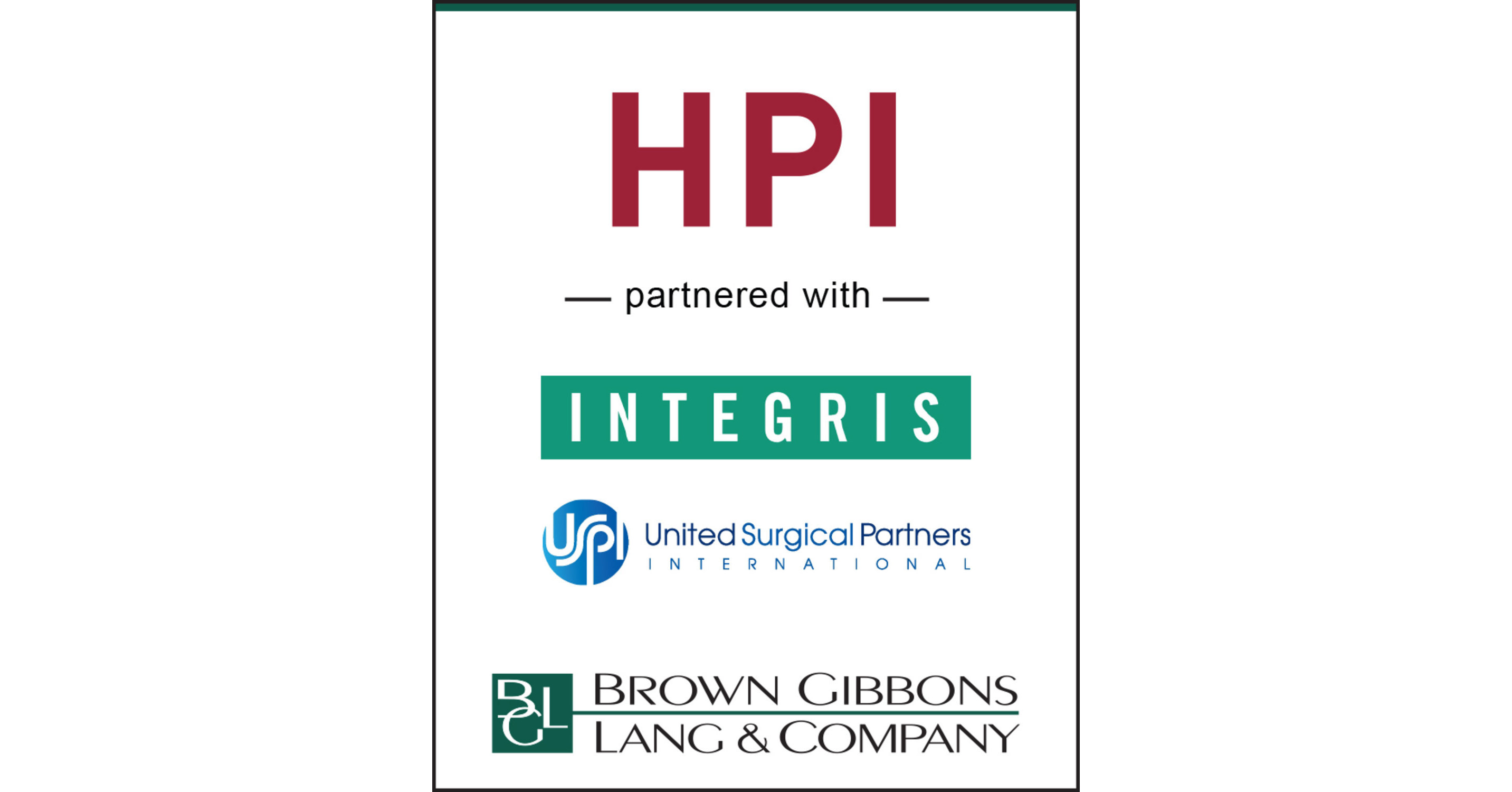 BGL Announces the Joint Venture of HPI, INTEGRIS and USPI
