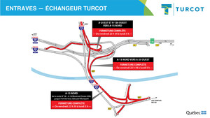 Projet Turcot - Fermetures importantes dans le secteur de l'échangeur Turcot durant la fin de semaine du 23 novembre 2018